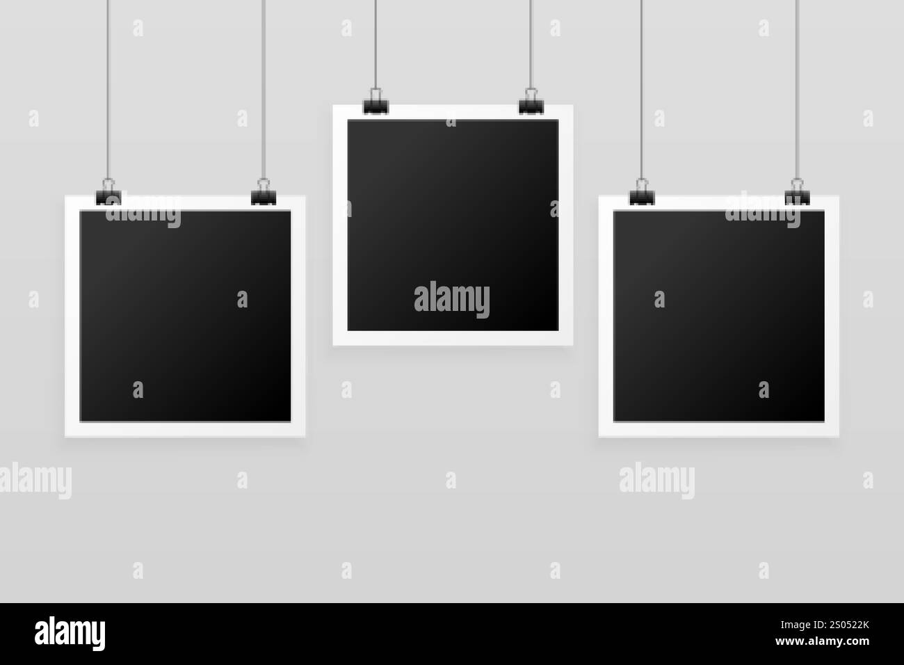 three hanging photo frames background Stock Vector Image & Art - Alamy