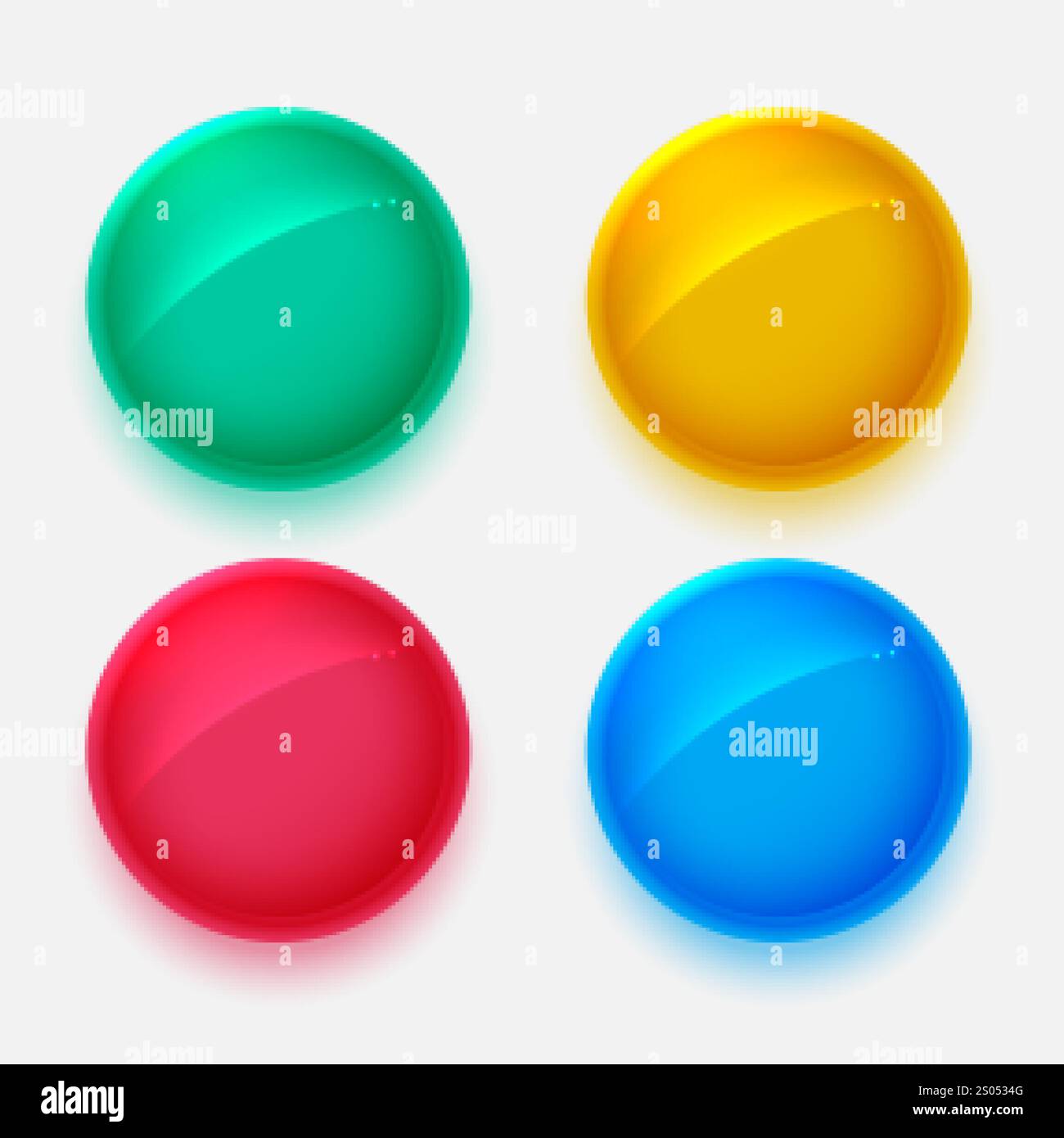 shiny circles buttons in four colors Stock Vector Image & Art - Alamy