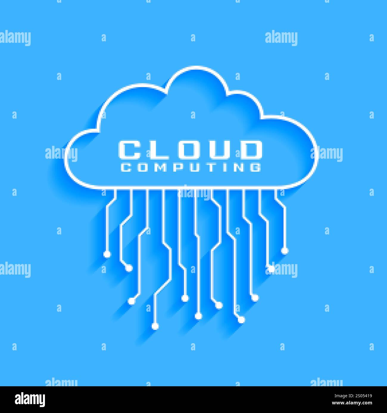 cloud computing concept with circuit diagram design Stock Vector Image ...