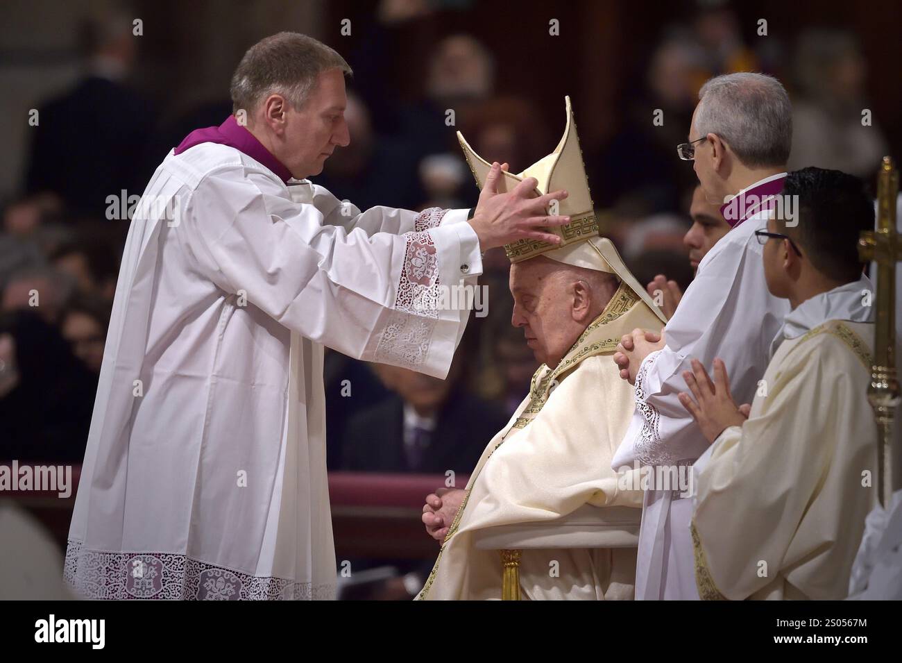 Pope Francis presides over the Christmas Eve mass at The St Peter's