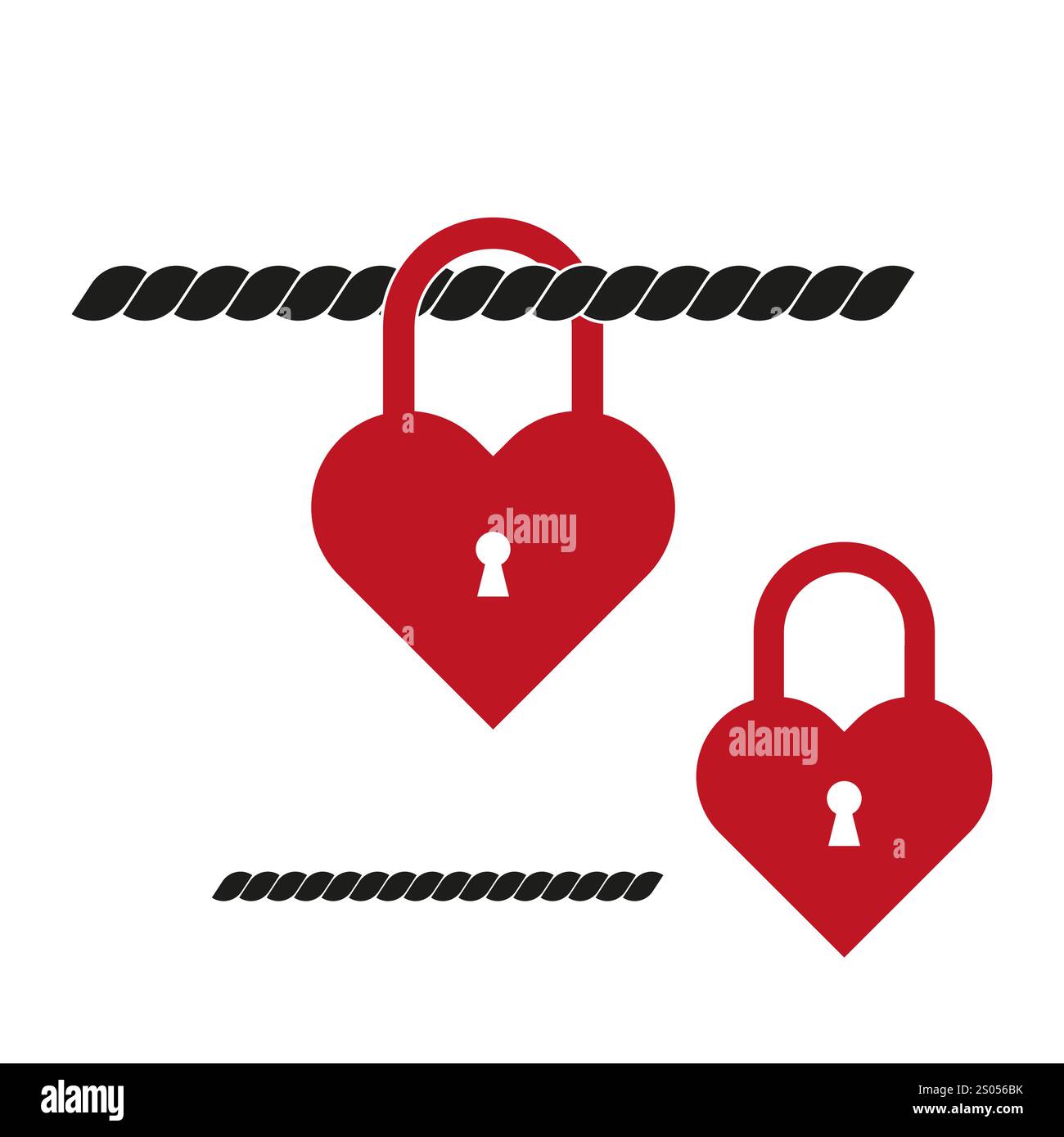 Heart lock illustration. Romantic padlock concept. Love and security ...