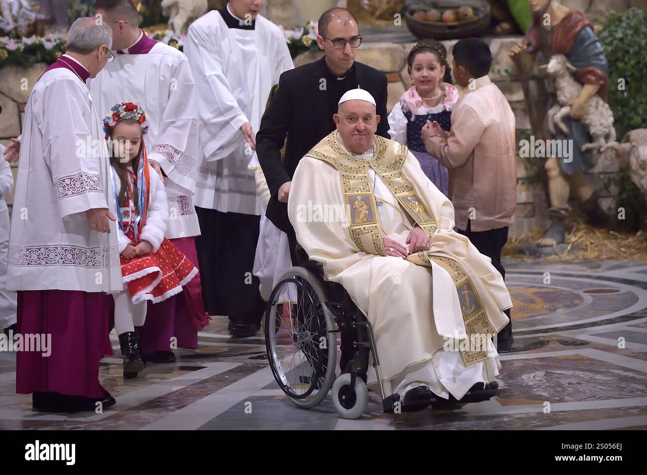 Pope Francis presides over the Christmas Eve mass at The St Peter's