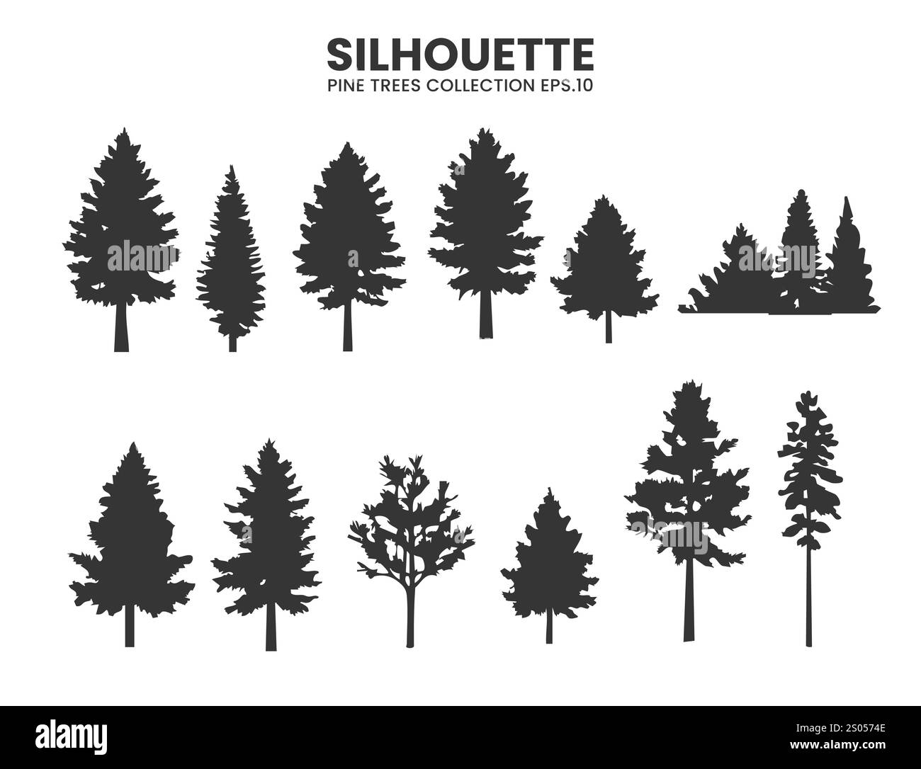 Pine Tree Silhouette Collection Vector Stock Vector Image & Art - Alamy