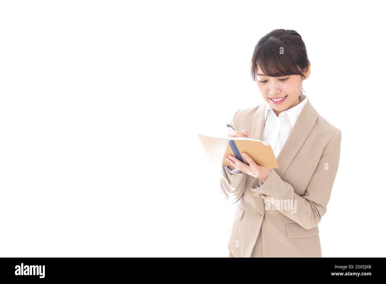 Female journalist conducting the interview. Stock Photo