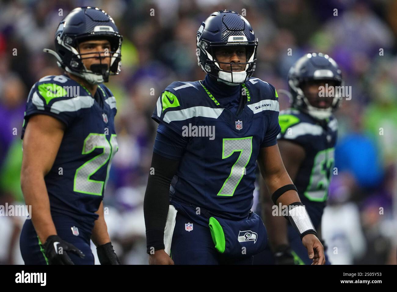 Seattle Seahawks running back Zach left, and quarterback