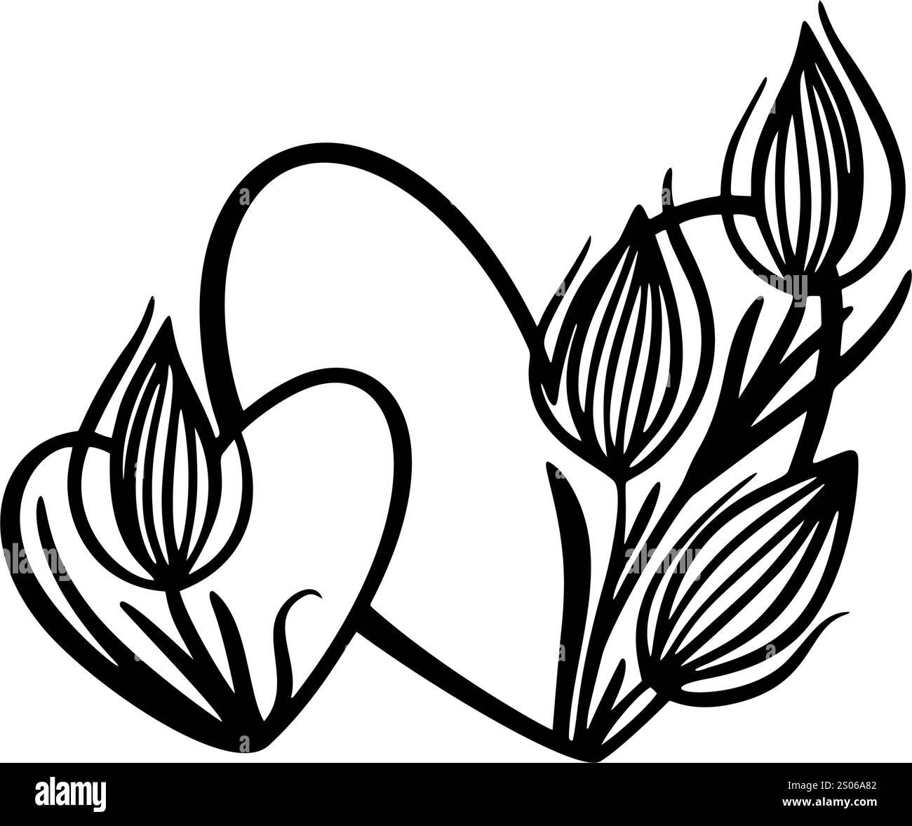 Romantic hearts silhouette made of intricate flowers, vector format for