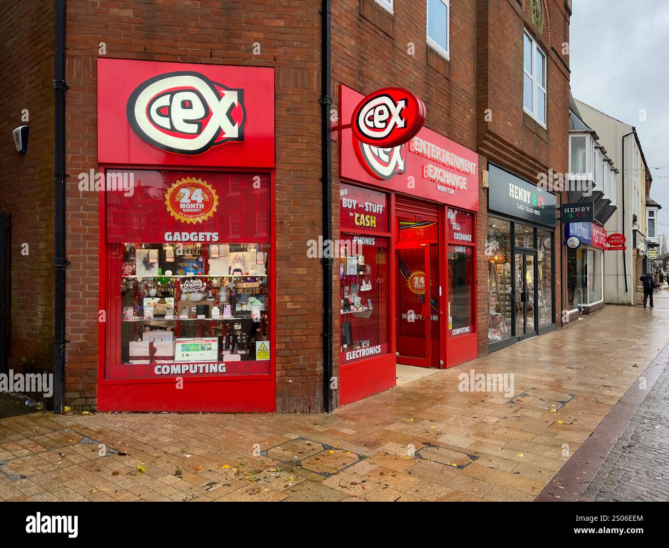 CEX Entertainment exchange shop, outside, exterior, facade, in Ormskirk Lancashire Stock Photo