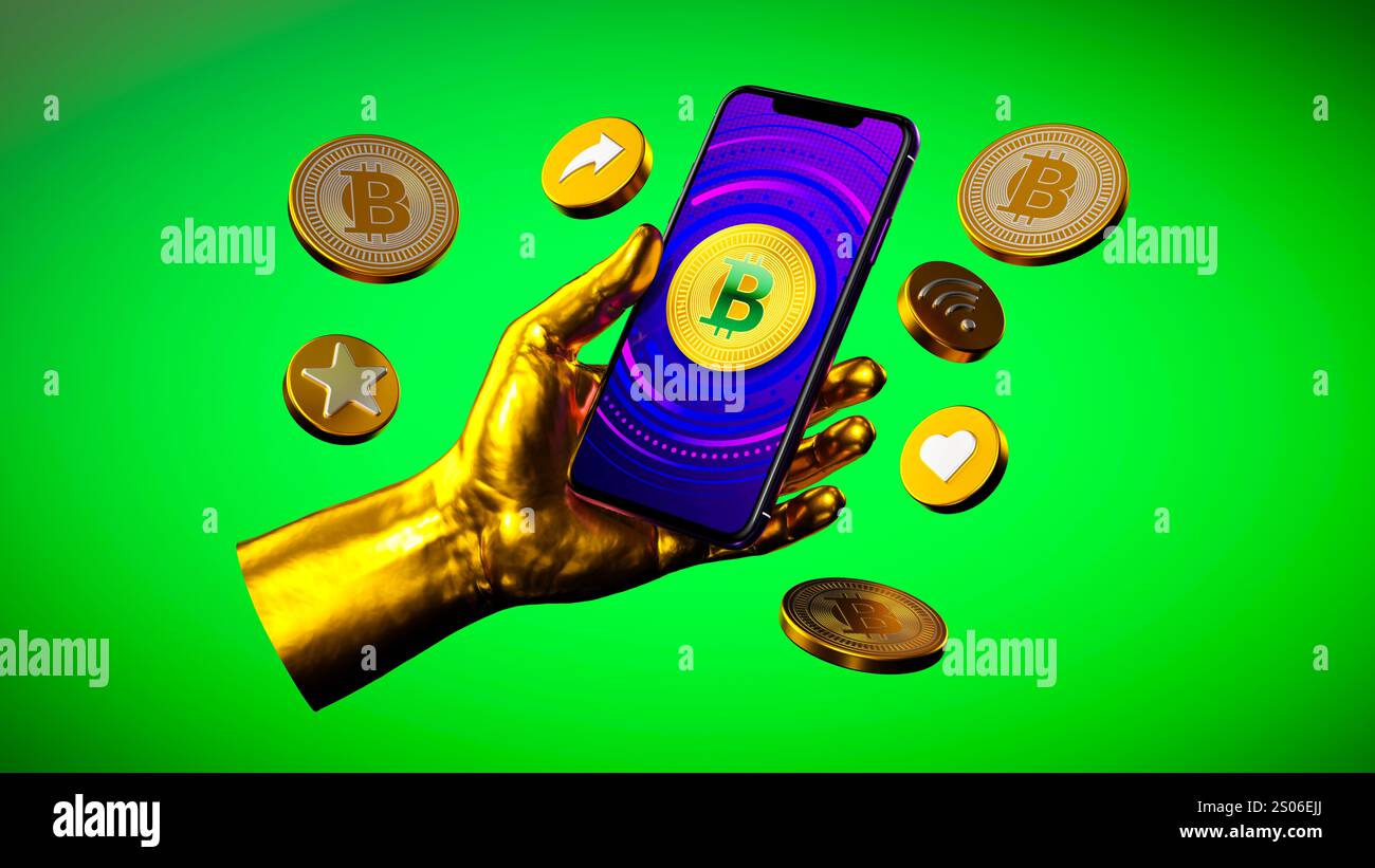 Robotic hand holding bitcoin hi-res stock photography and images - Alamy
