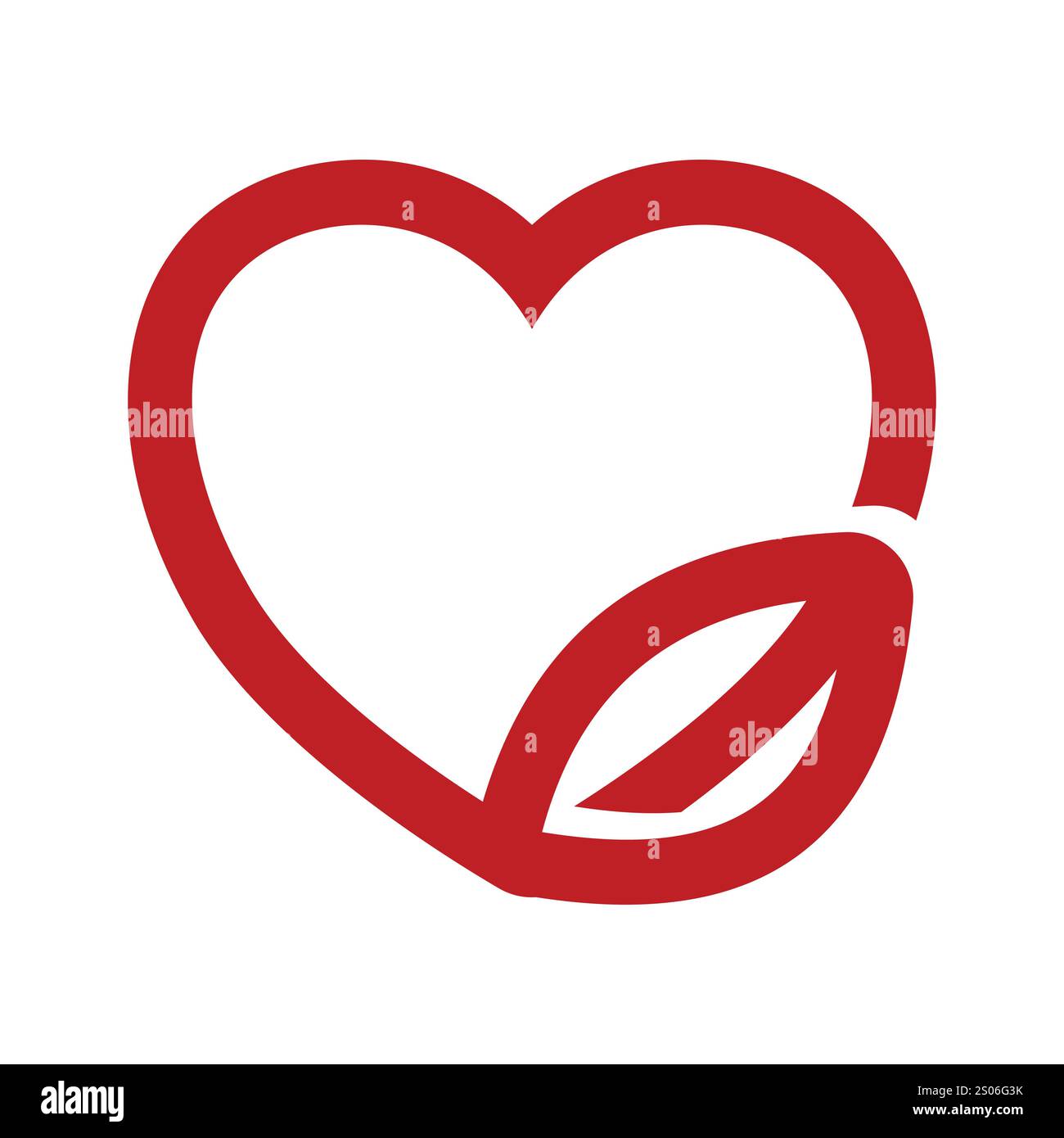 leaf heart icon logo design template Stock Vector