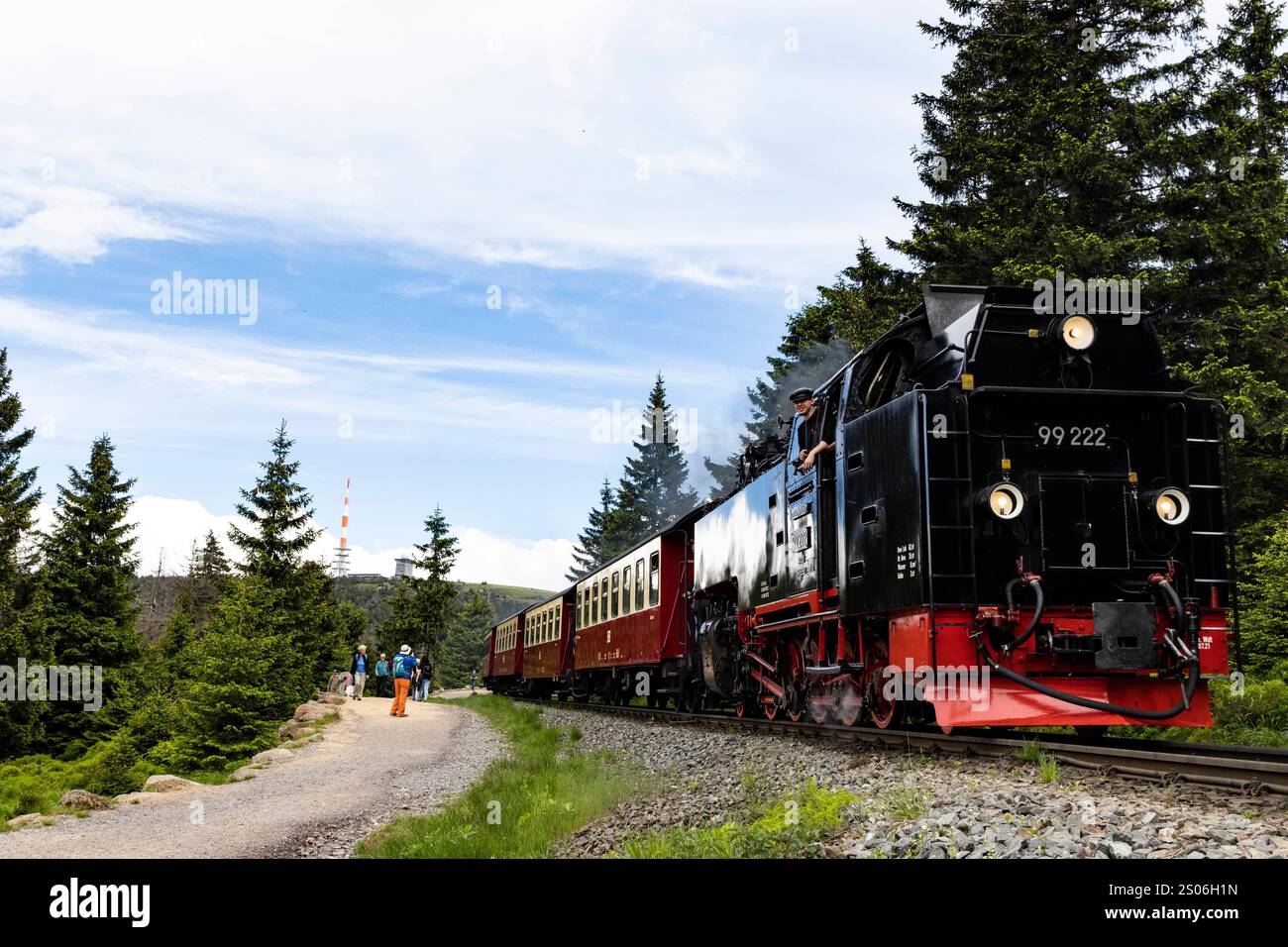 Harzer Schmalspurbahn Die Brockenbahn, fotografiert am 6. Juni 2024 Harz Sachsen-Anhalt Deutschland Brockenbahn0011206 Stock Photo