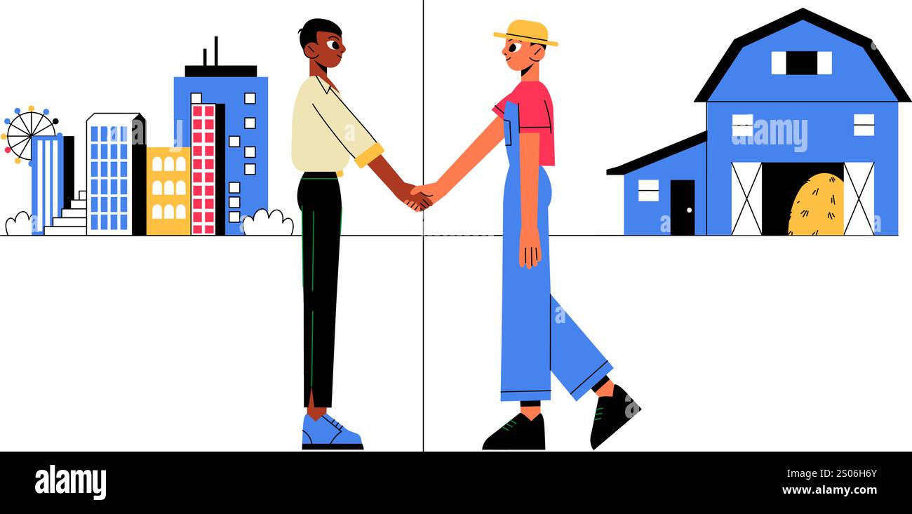 Rural collaboration Stock Vector Images - Alamy