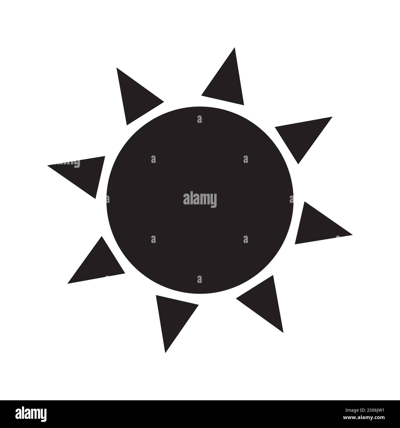 Sun icon illustration, black on white background Stock Vector Image ...