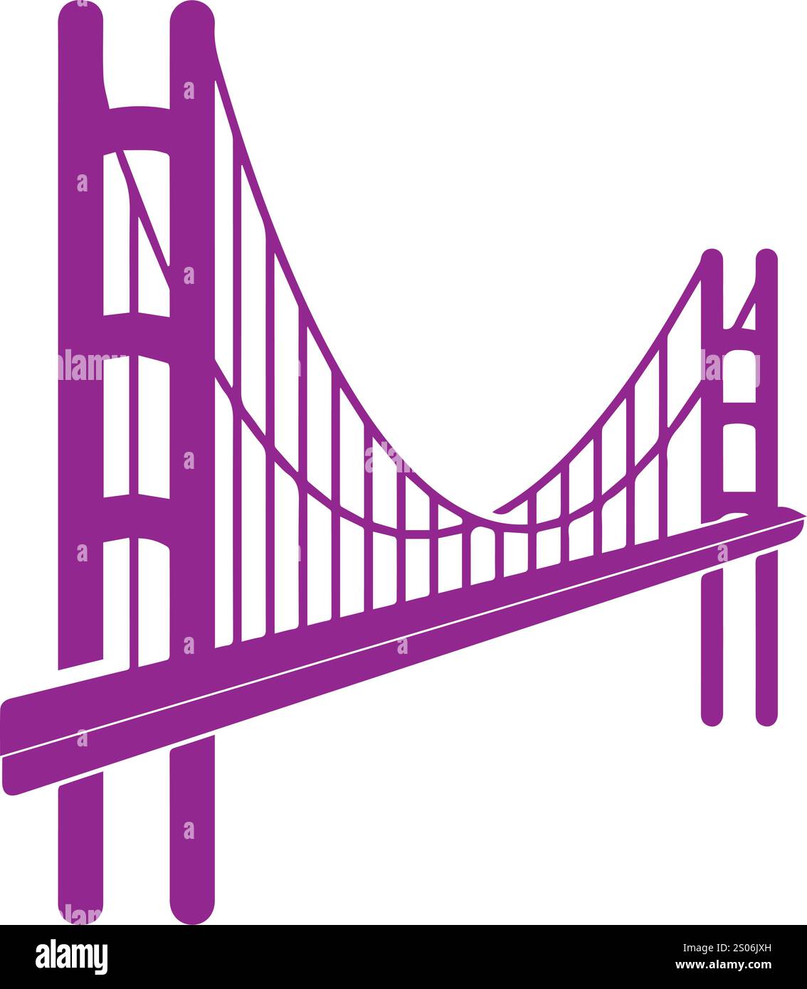 vector colorful bridge, city bridge, crossing illustration, icon Stock ...