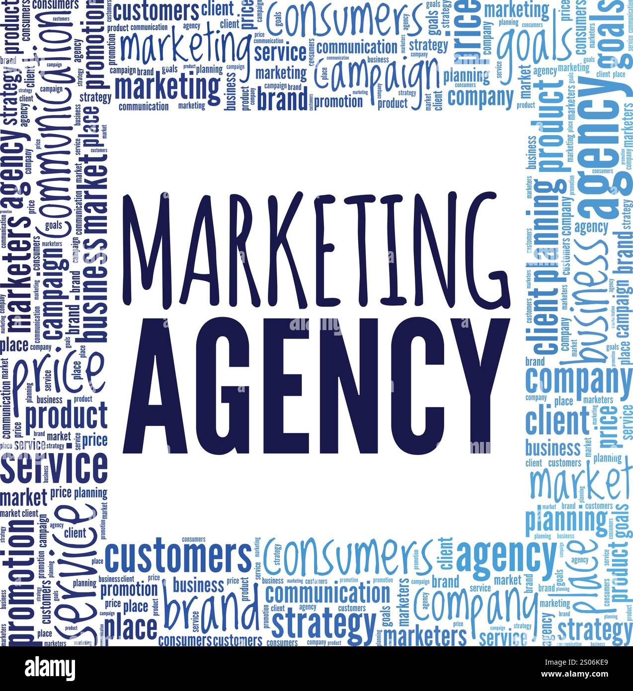 Marketing Agency word cloud conceptual design isolated on white ...