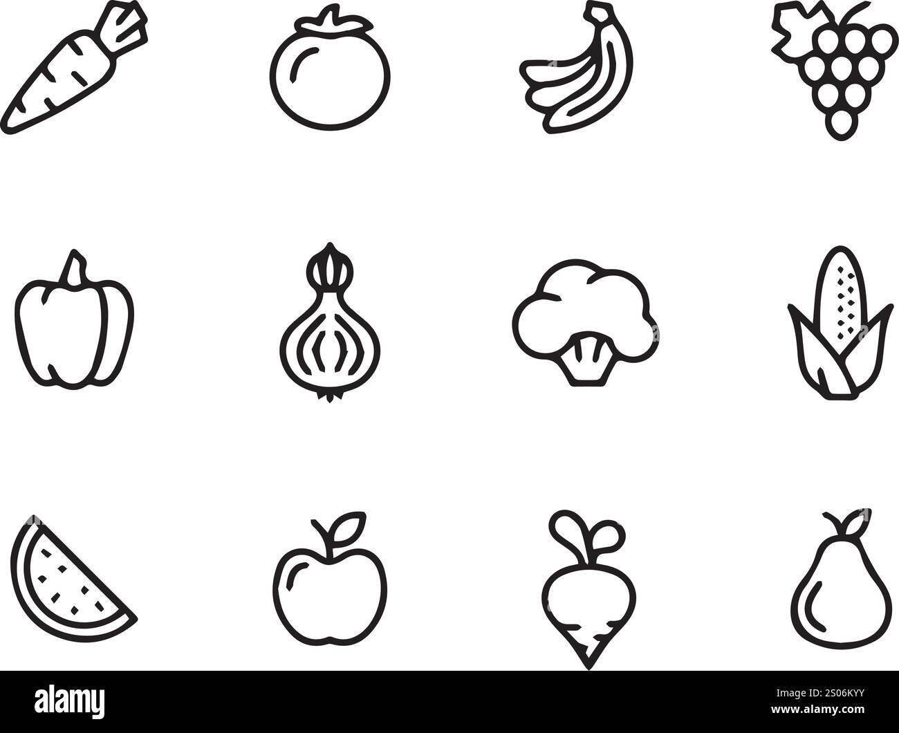 set designs of vector fruits Stock Vector