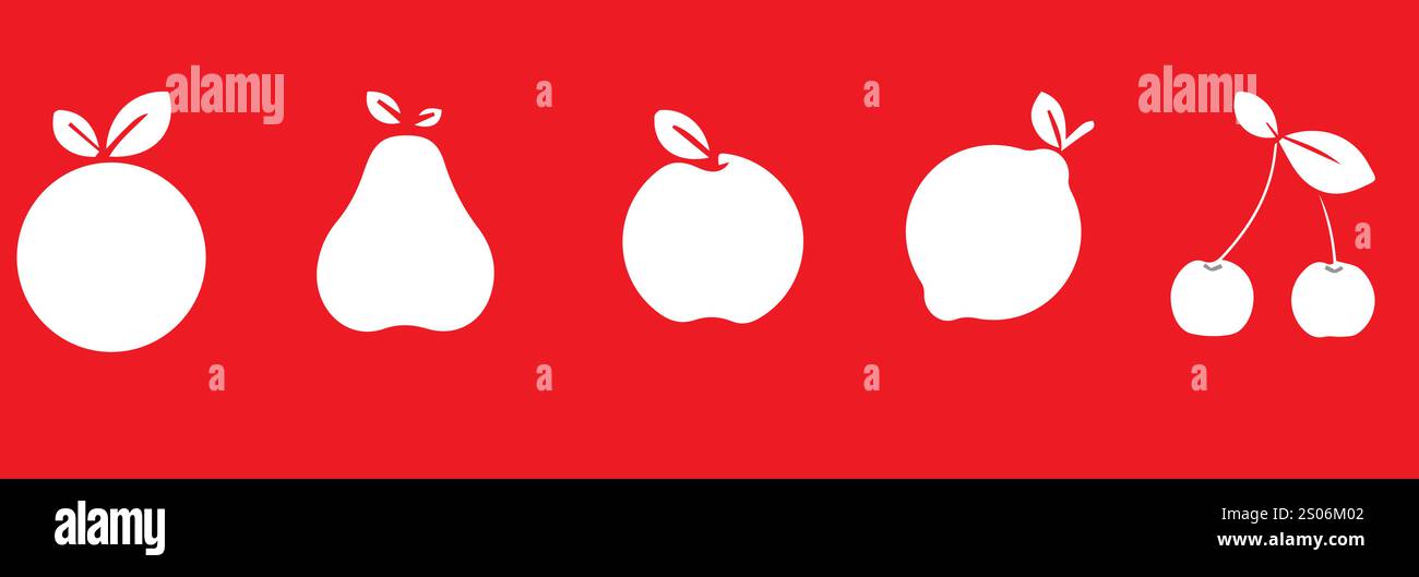 set designs of vector fruits Stock Vector