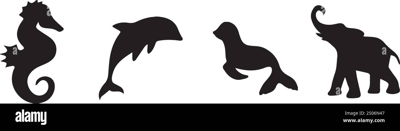 vector colorful animal set designs Stock Vector