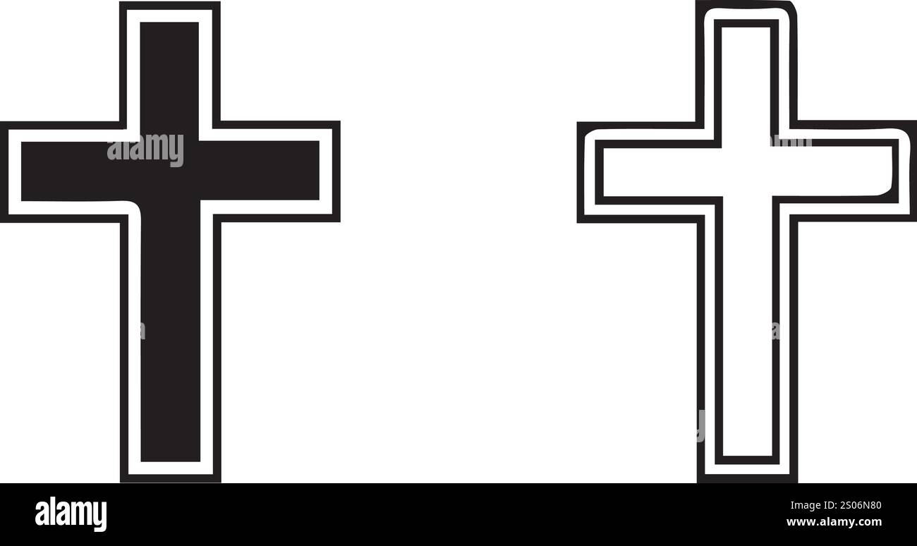 vector cross christian religious icon illustration Stock Vector Image ...