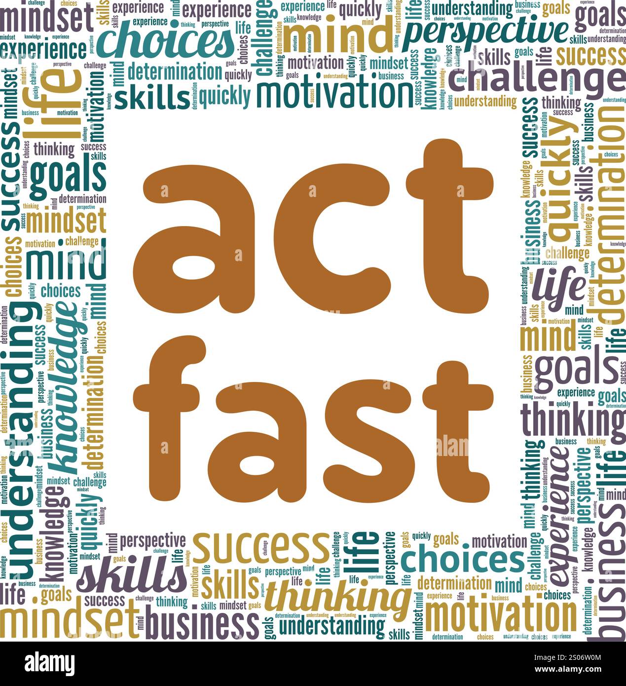 Act Fast word cloud conceptual design isolated on white background. Stock Vector