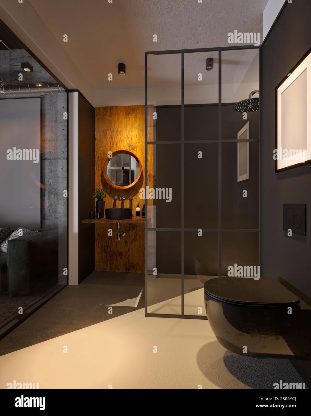 3d render modern bathroom Stock Photo - Alamy