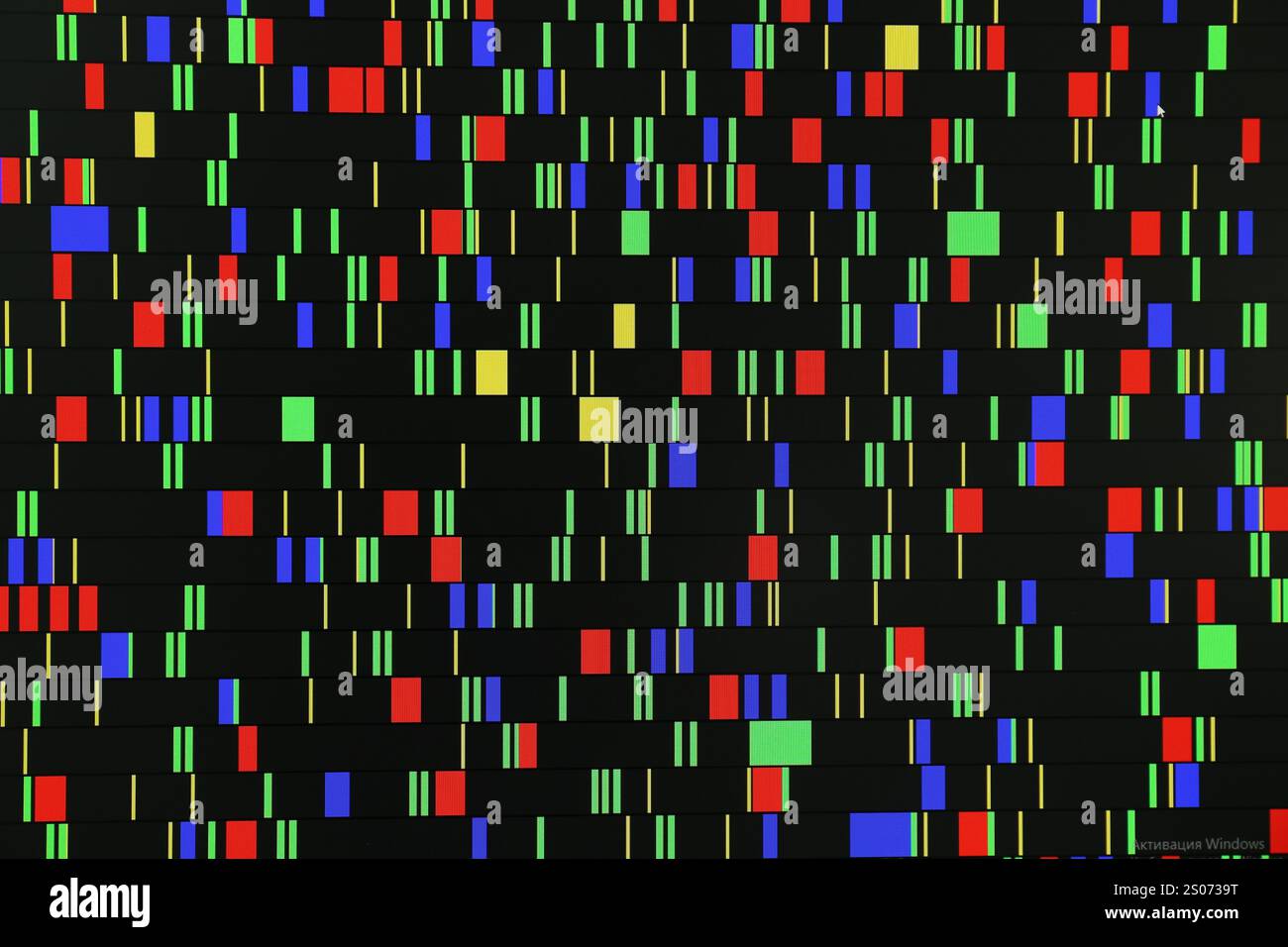 DNA analysis. Data with genetic information as background, closeup ...