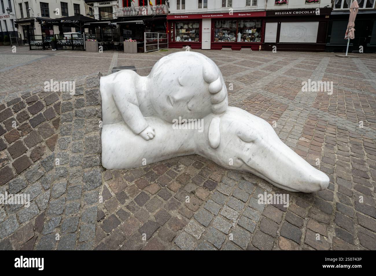 Nello & Patrasche Statue, Antwerp, Belgium Stock Photo