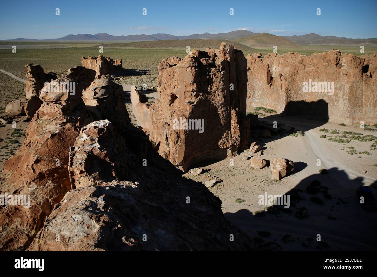 The valle de las rocas (rocks valley) in Siloli desert, Sur Lípez ...