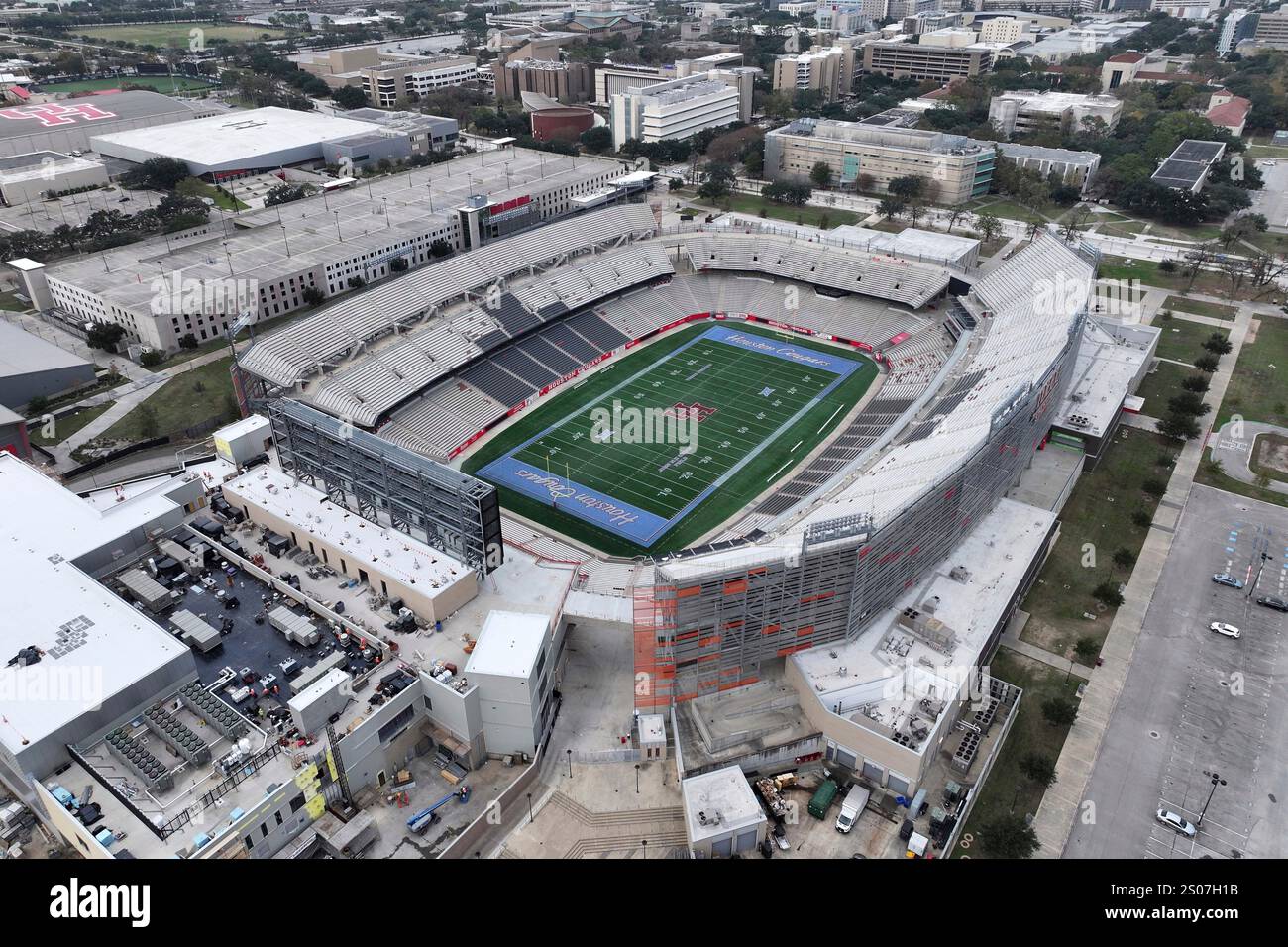 A general overall aerial view of TDECU Stadium at the University of