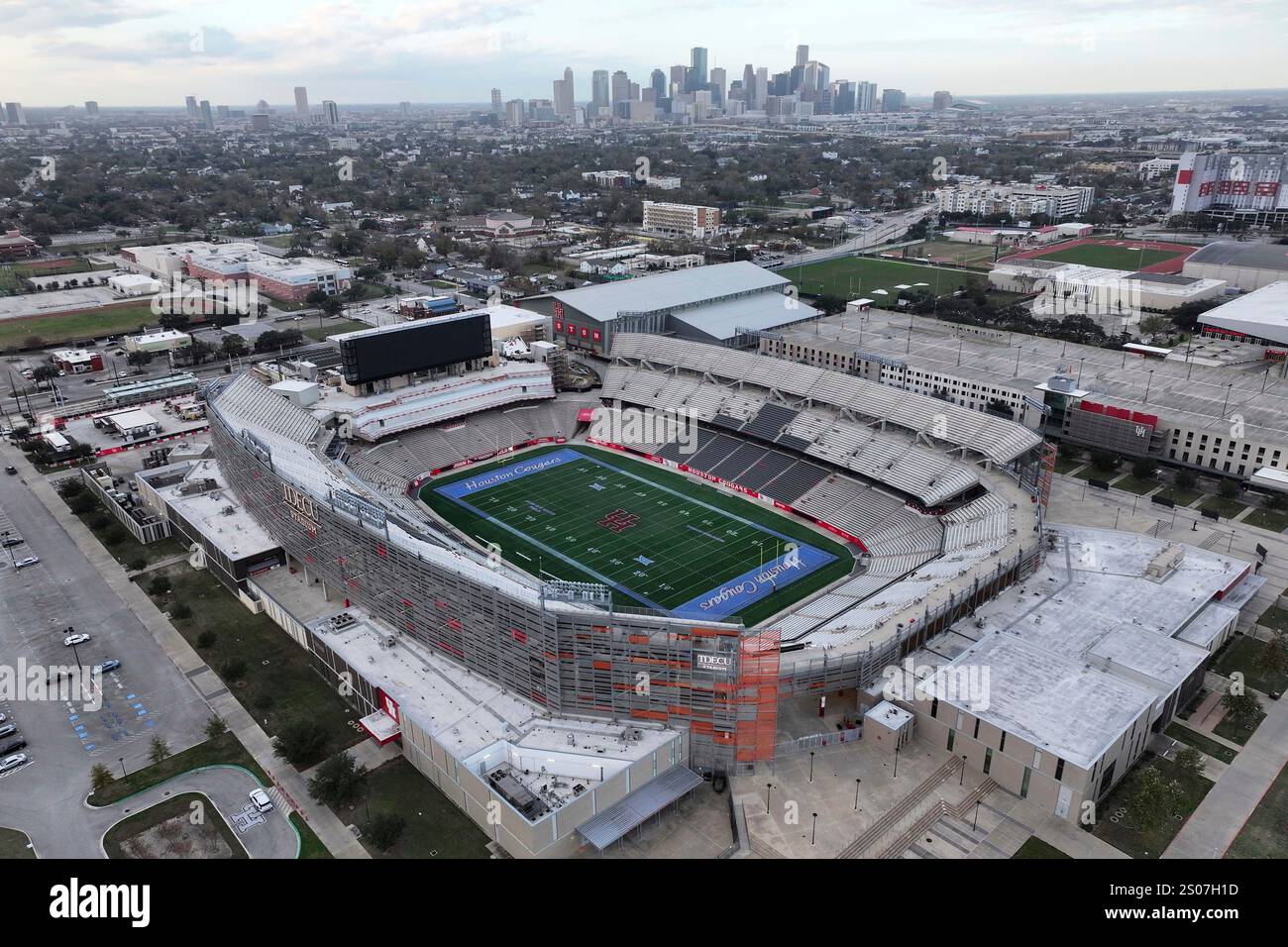 A general overall aerial view of TDECU Stadium at the University of