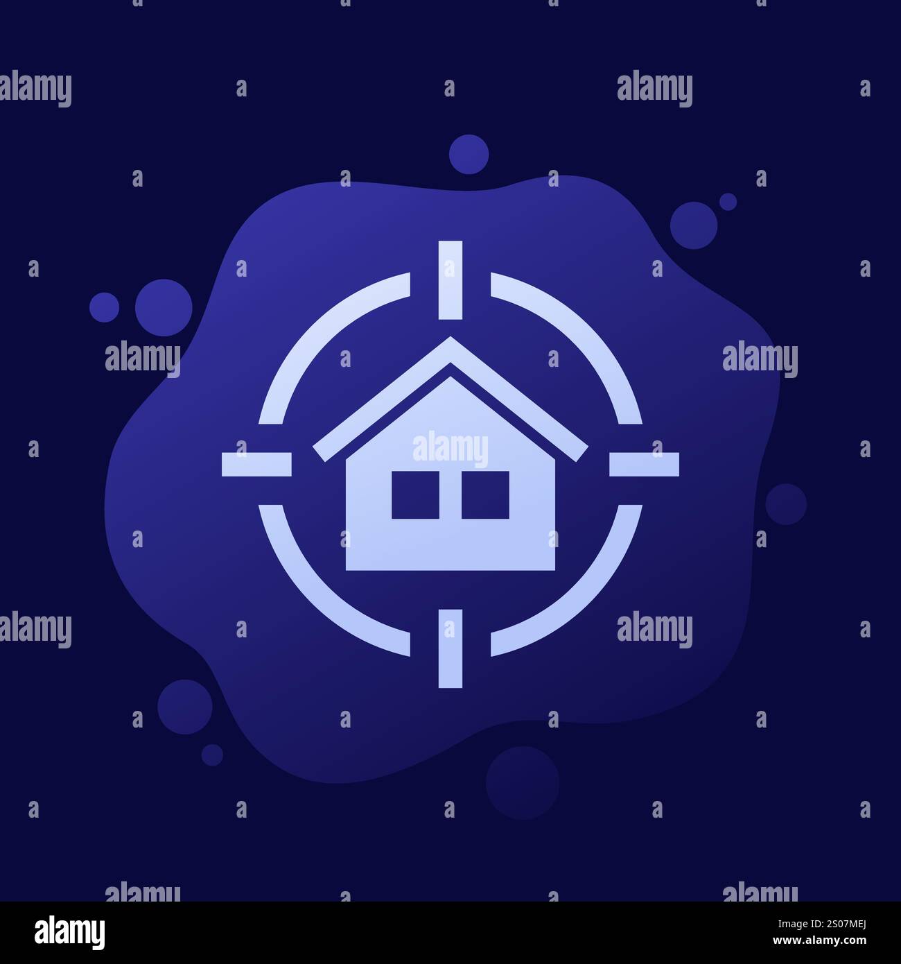 house search icon, real estate vector Stock Vector