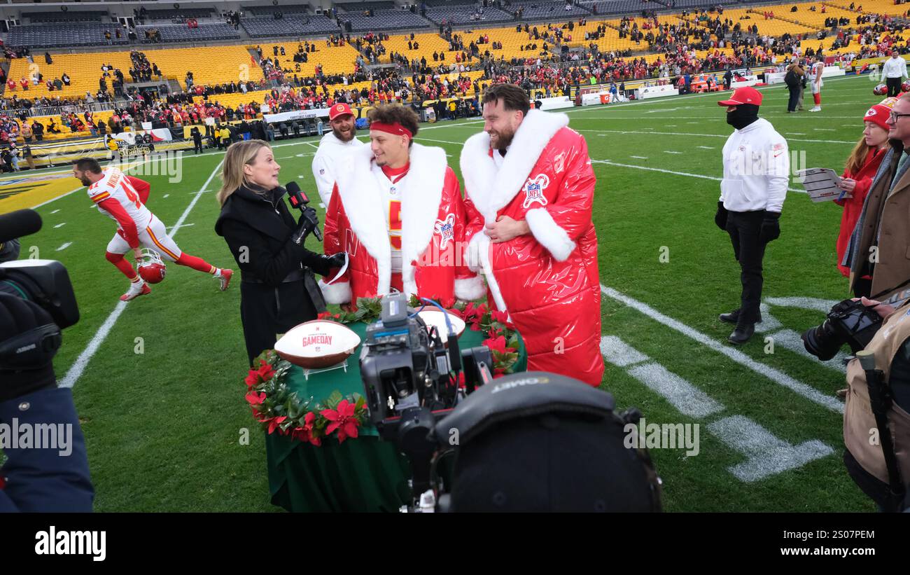 December 25, 2024 Travis Kelce 87, and Patrick Mahomes 15 during the