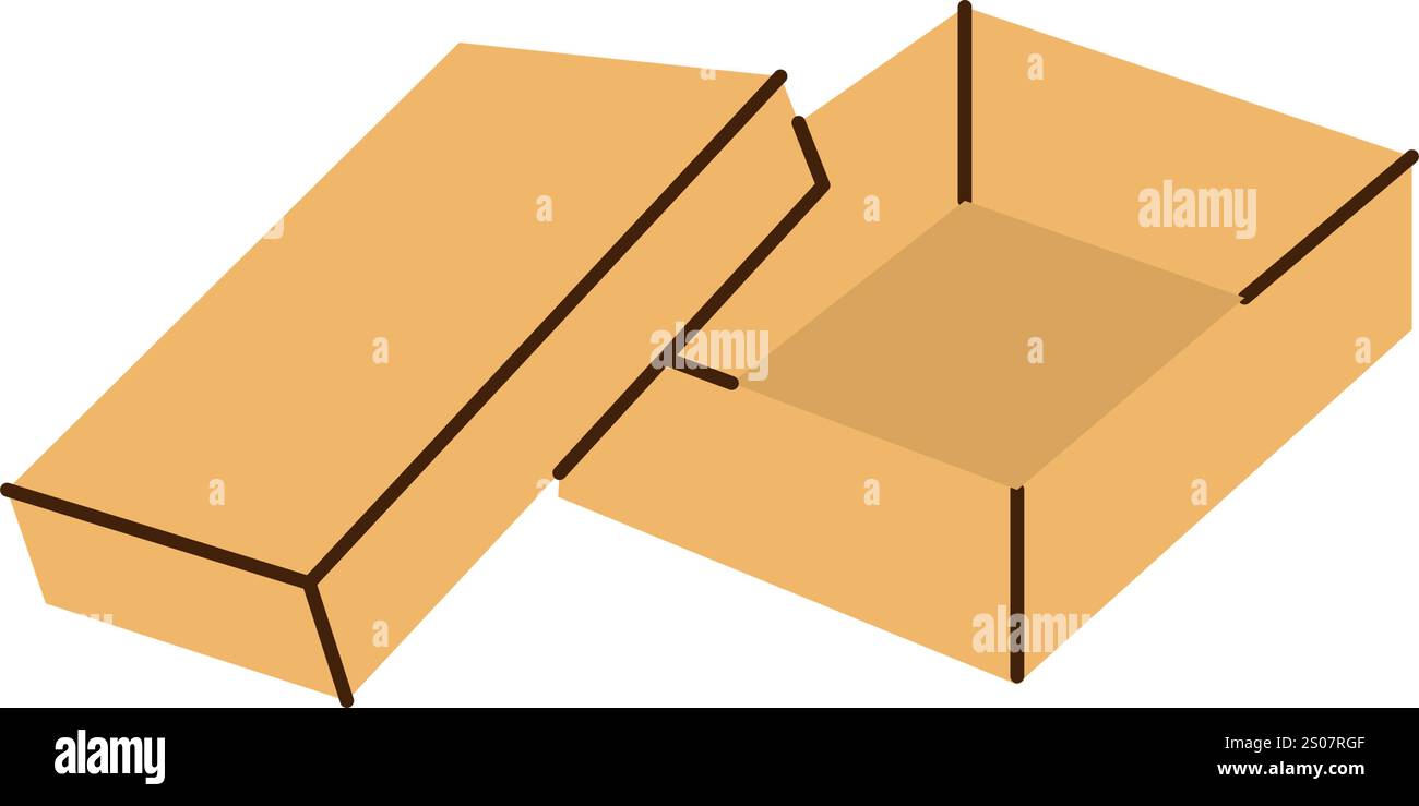 Package cardboard box. Carton delivery packaging box. Vector ...