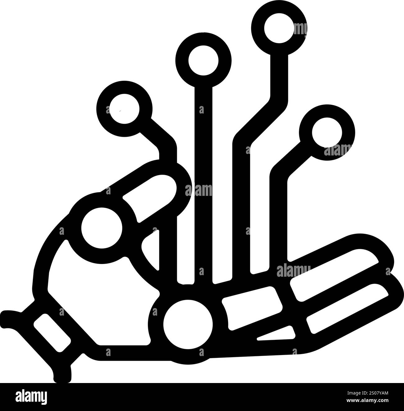 Robot hand and technology vector icon illustration Stock Vector