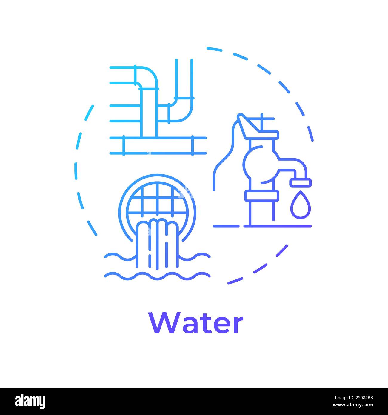 Water blue gradient concept icon Stock Vector