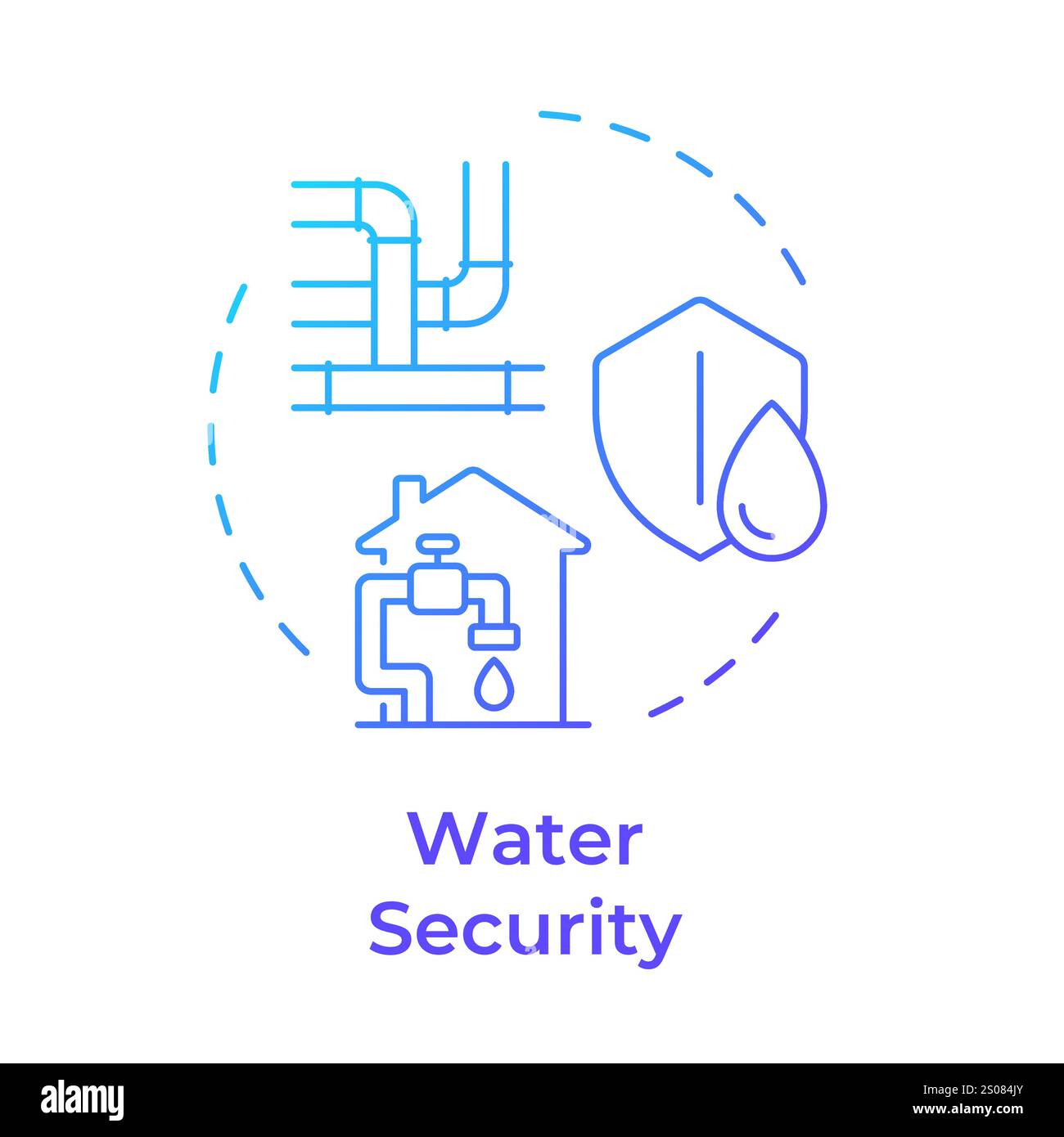Water security blue gradient concept icon Stock Vector