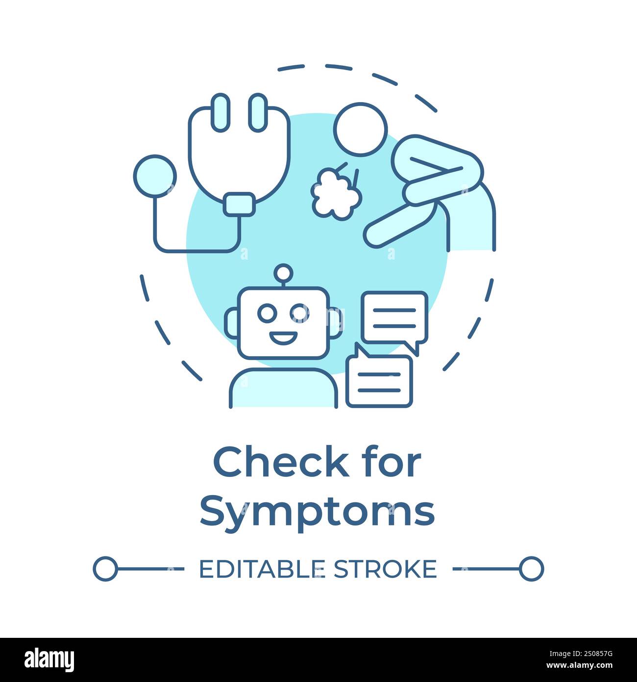 Check for symptoms soft blue concept icon Stock Vector