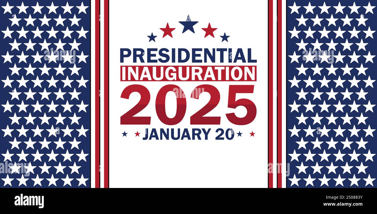 2025 US Presidential Inauguration wallpaper with shapes and typography, banner, card, poster