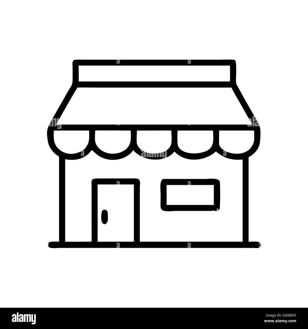 Simple Outline of a Shop Front. Store icon simple line vector. Editable ...