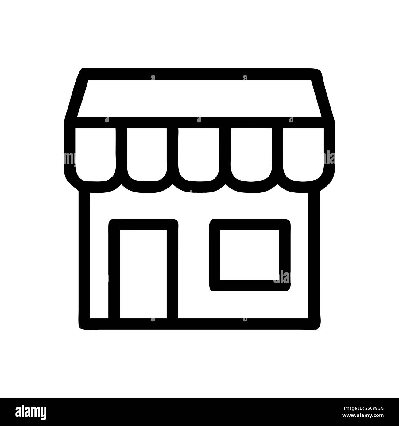 Simple Outline of a Shop Front. Store icon simple line vector. Editable ...