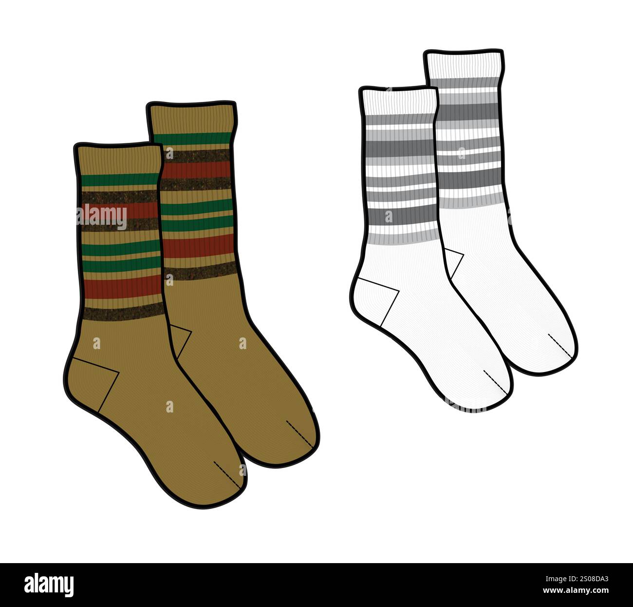 3 Pairs Of Technical Sports Socks Long Bamboo And Cotton Anti-Static - View #8