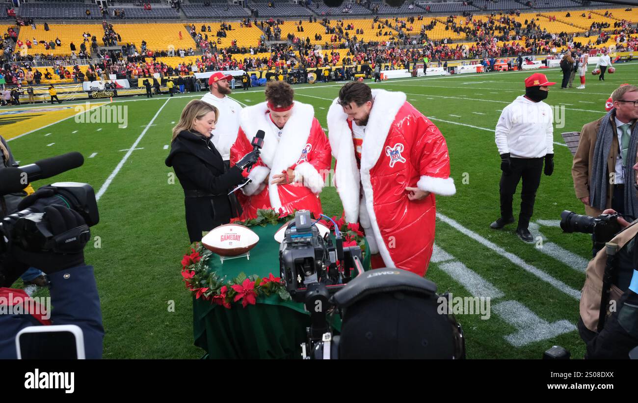 December 25, 2024 Travis Kelce 87, and Patrick Mahomes 15 during the