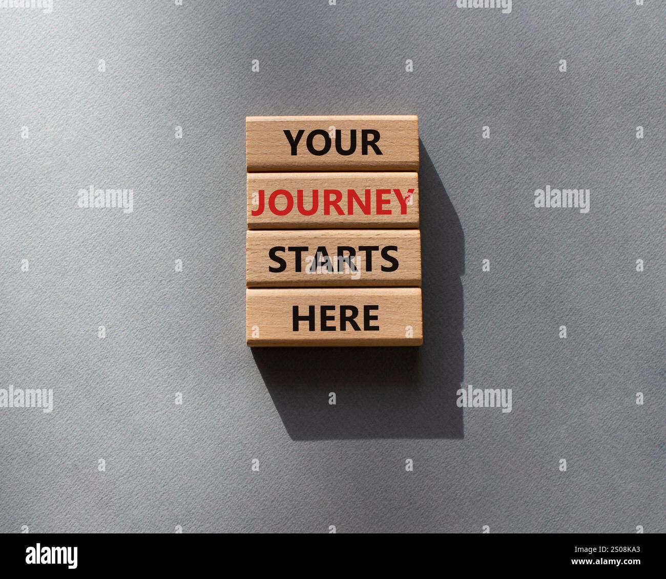 Your Journey starts here symbol. Concept word. Your Journey starts here