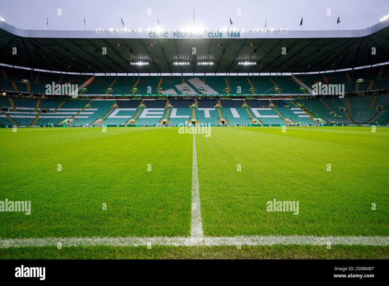 View of the pitch before the William Hill Premiership match at Celtic ...
