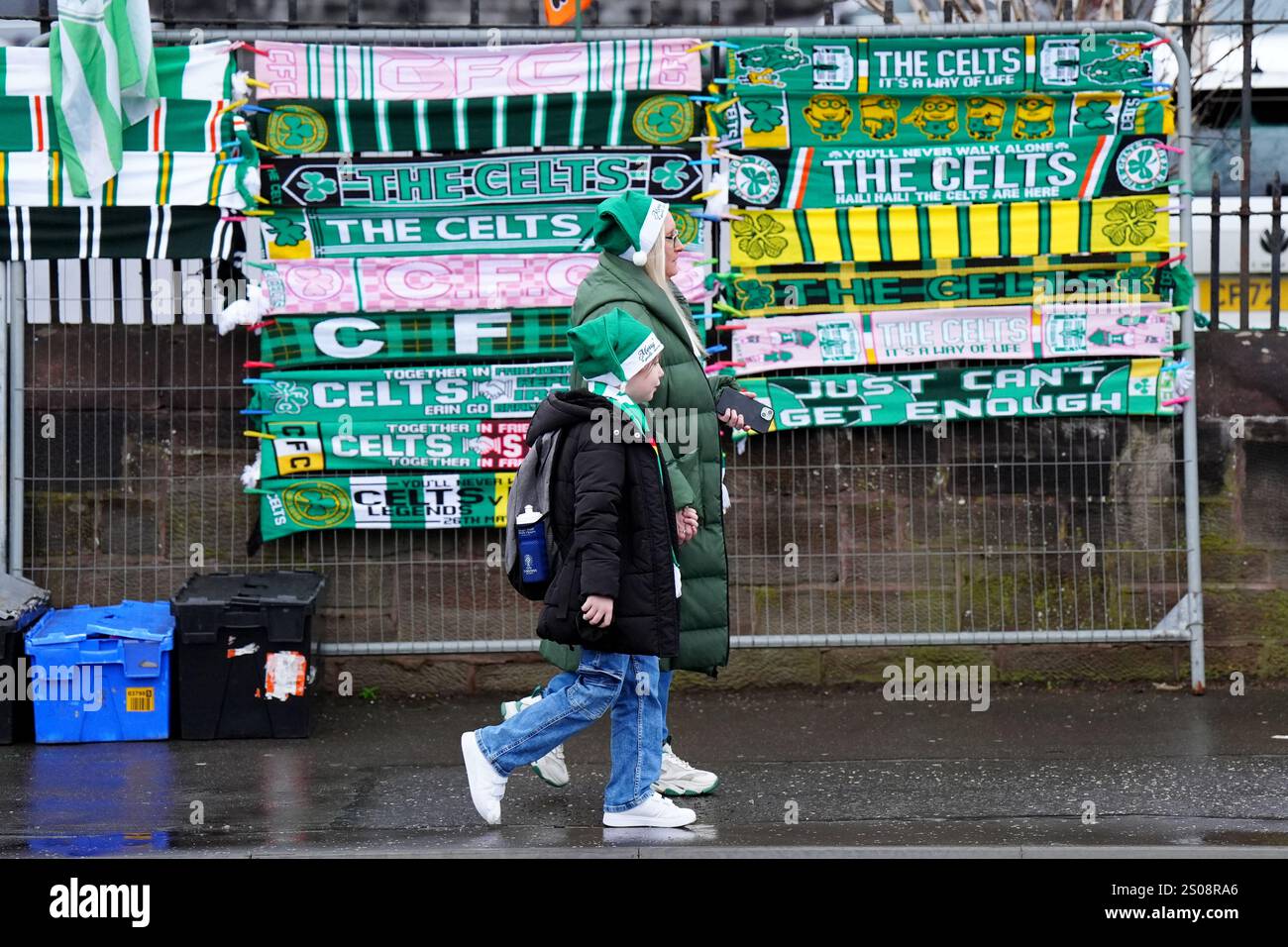 Celtic fans before the William Hill Premiership match at Celtic Park ...