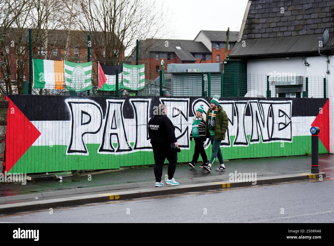 Celtic fans before the William Hill Premiership match at Celtic Park ...