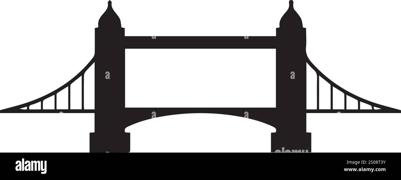 vector colorful bridge, city bridge, crossing illustration, icon Stock Vector