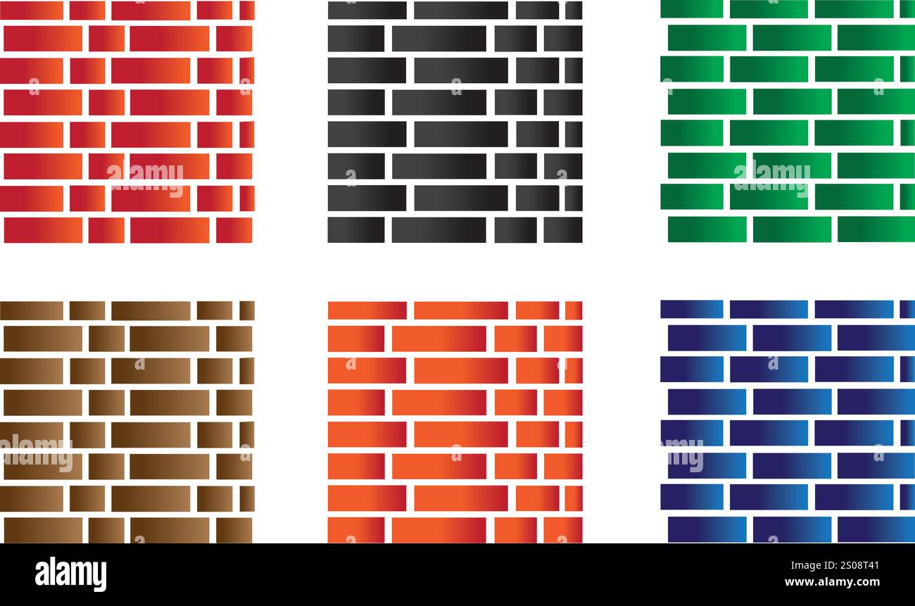 Draw Brick Pattern vector colorful brick wall drawing designs Stock Vector Image & Art - Alamy