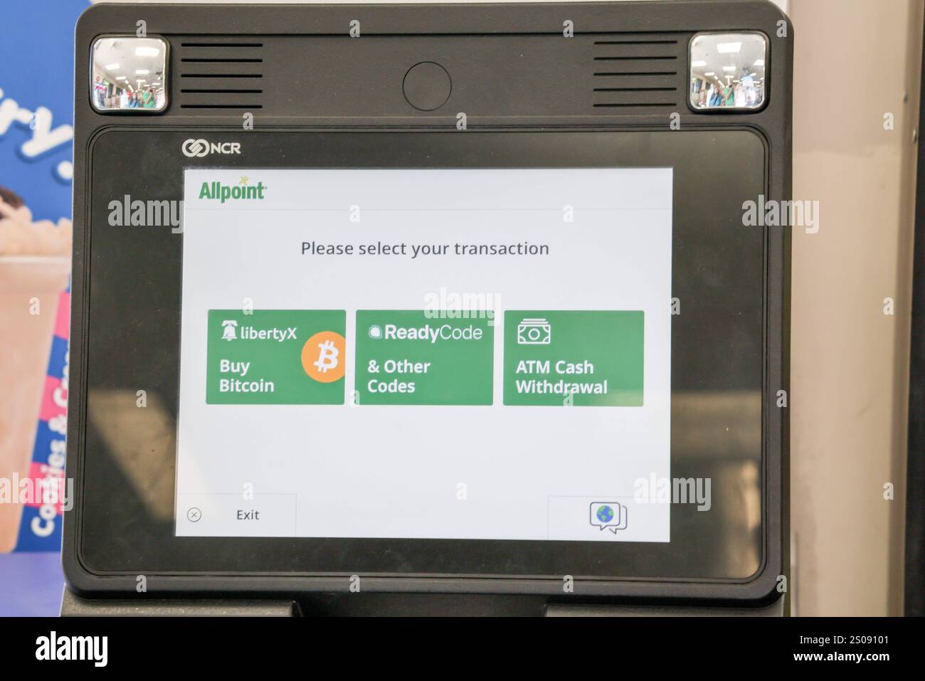 A Bitcoin ATM is stationed near the front door of a CVS Pharmacy in ...