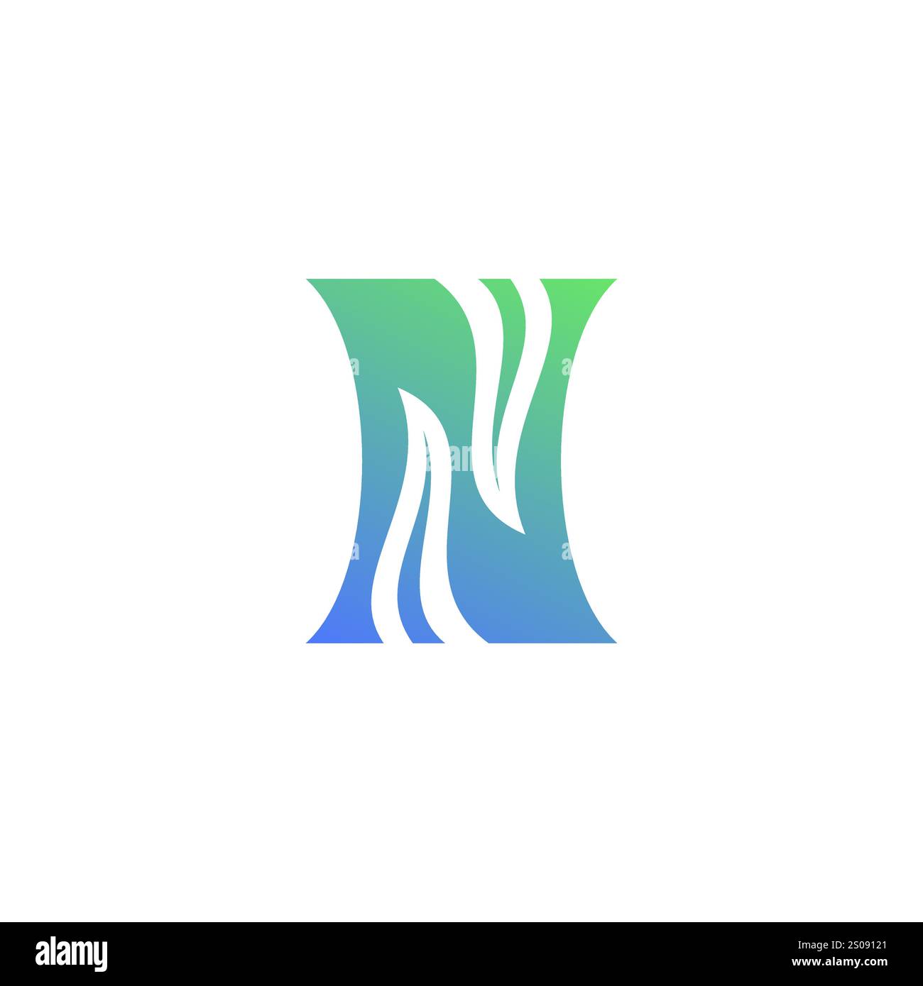 Letter N Leaf Logo Icon Vector Stock Vector