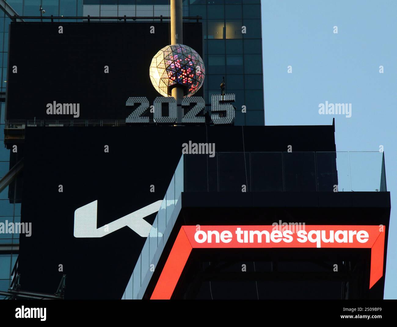 NEW YORK, NY DECEMBER 26 View of One Times Square in preparation for